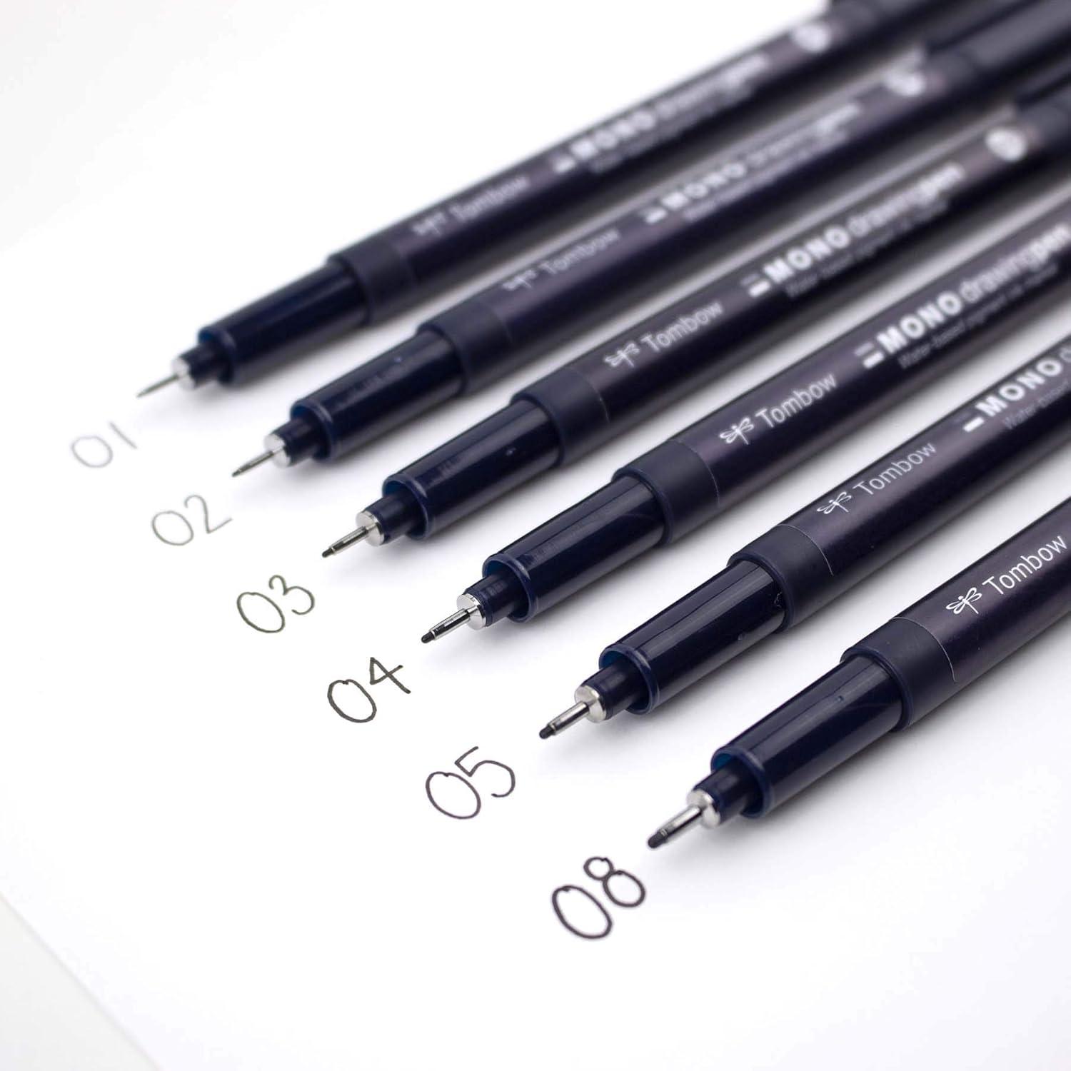 image:imageTombow 66405 Mono Drawing Pen 6Pack Create Precise Detailed Drawings with Six Tip Sizes 01 02 03 04 05 and 08