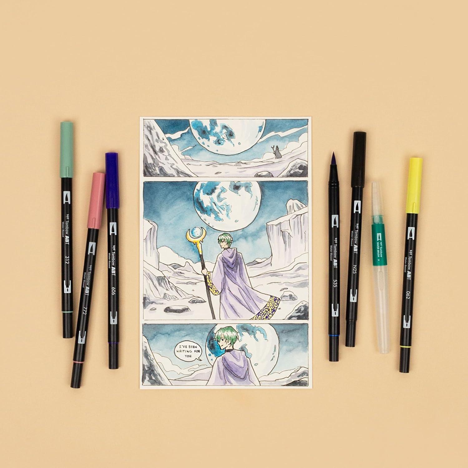 image:imageTombow 72563 Dual Brush Pen Art Markers Manga Illustration Moon 6Pack