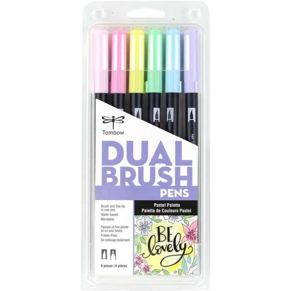 image:imageTombow 56211 Dual Brush Pen Art Markers Tropical 6Pack Blendable Brush and Fine Tip MarkersPastel