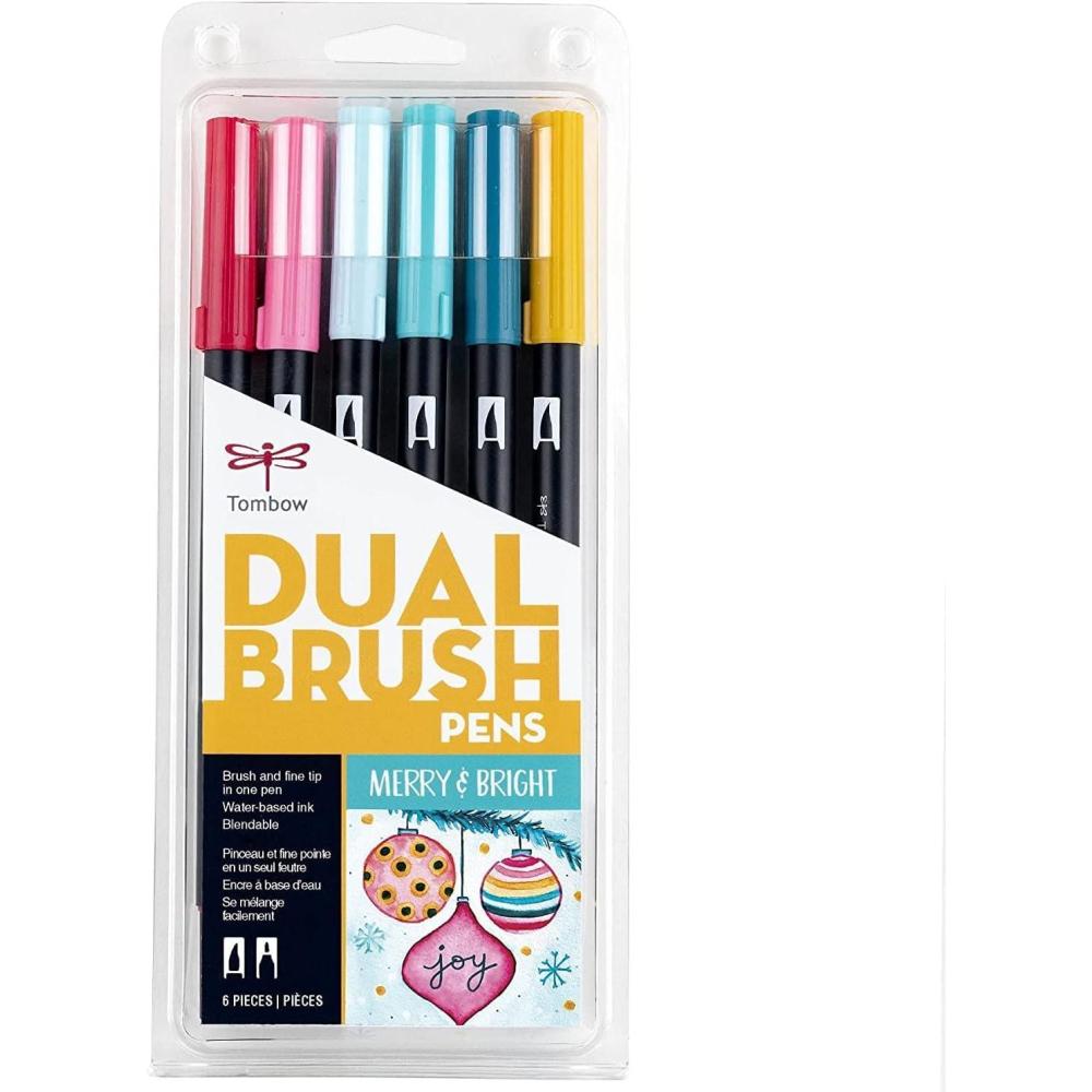 image:imageTombow 56226 Dual Brush Pen Art Markers Merry amp Bright 6Pack