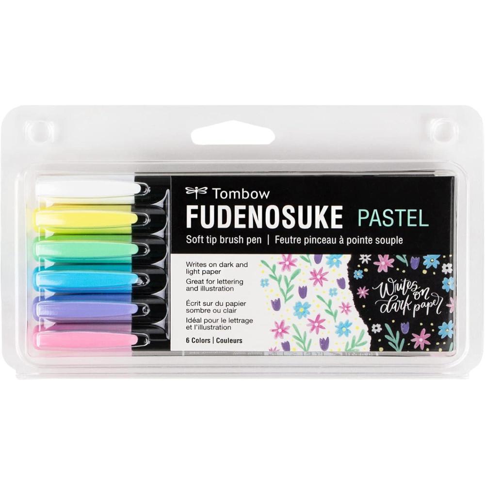 image:imageTombow 56448 Fudenosuke Brush Pens Pastel 6Pack