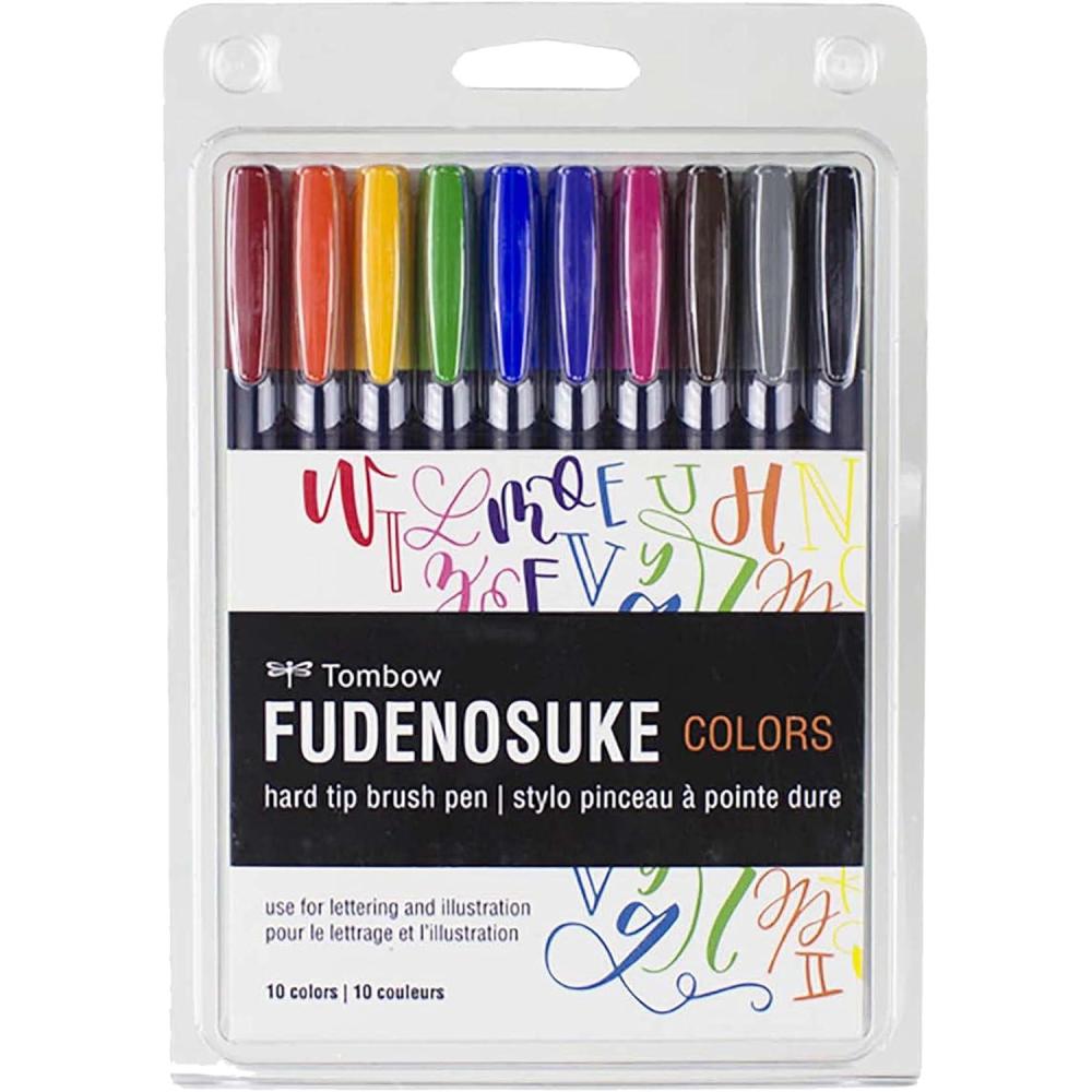 image:imageTombow 62039 Fudenosuke Brush Pens 3Pack Soft Hard and Twin Tip Markers for Calligraphy and Art DrawingsColors
