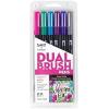Tombow 56211 Dual Brush Pen Art Markers, Tropical, 6-Pack. Blendable, Brush and Fine Tip Markers(Galaxy)