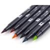 Tombow 56211 Dual Brush Pen Art Markers, Tropical, 6-Pack. Blendable, Brush and Fine Tip Markers(Tropical)