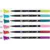 Tombow 56211 Dual Brush Pen Art Markers, Tropical, 6-Pack. Blendable, Brush and Fine Tip Markers(Tropical)