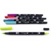 Tombow 56211 Dual Brush Pen Art Markers, Tropical, 6-Pack. Blendable, Brush and Fine Tip Markers(Tropical)