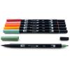 Tombow 56229 Dual Brush Pen Art Markers Pumpkin Spice 6-Pack