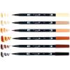 Tombow 56236 Dual Brush Pen Art Markers, Portrait, 6-Pack. Blendable, Brush and Fine Tip Markers