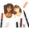 Tombow 56236 Dual Brush Pen Art Markers, Portrait, 6-Pack. Blendable, Brush and Fine Tip Markers