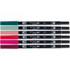Tombow 56237 Dual Brush Pen Art Markers, Very Berry, 6-Pack