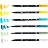 Tombow 56238 Dual Brush Pen Art Markers, Lemon Squeezy, 6-Pack. Blendable, Brush and Fine Tip Markers