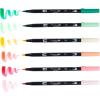 Tombow 56239 Dual Brush Pen Art Markers, Just Peachy, 6-Pack. Blendable, Brush and Fine Tip Markers