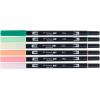 Tombow 56239 Dual Brush Pen Art Markers, Just Peachy, 6-Pack. Blendable, Brush and Fine Tip Markers