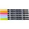Tombow 56240 Dual Brush Pen Art Markers, Yay Sorbet, 6-Pack. Blendable, Brush and Fine Tip Markers