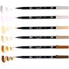 Tombow 56241 Dual Brush Pen Art Markers, Coffee Break, 6-Pack, Water-Based Ink, for Hand Lettering, Watercolor, Fine Art