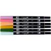 Tombow 56242 Dual Brush Pen Art Markers, Teatime, 6-Pack, Water-Based, for Hand Lettering, Watercolor, Fine Art, Illustrations