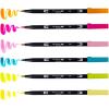 Tombow 56243 Dual Brush Pen Art Markers, Happy Hour, 6-Pack, Water-Based Ink, for Hand Lettering, Watercolor, Fine Art, Illustrations