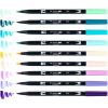 Tombow 56256 Dual Brush Pen Art Markers, Mermaids, 10-Pack, Water-Based Ink, for Hand Lettering, Watercolor, Fine Art, Illustrations
