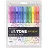 Tombow 61526 TwinTone Marker Set, Rainbow, 12-Pack. Double-Sided Markers Perfect for Planners, Journals, Doodling, and More!(Double-sided)