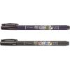Tombow 62039 Fudenosuke Brush Pens, 3-Pack. Soft, Hard, and Twin Tip Markers for Calligraphy and Art Drawings(Black)