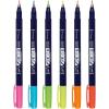 Tombow 62039 Fudenosuke Brush Pens, 3-Pack. Soft, Hard, and Twin Tip Markers for Calligraphy and Art Drawings(Neon)