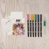 Tombow 72560 Dual Brush Pen Art Markers, Manga Illustration, Flower 6-Pack