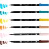 Tombow 72561 Dual Brush Pen Art Markers, Manga Illustration, Bird 6-Pack