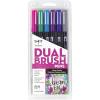 Tombow 56211 Dual Brush Pen Art Markers, Tropical, 6-Pack. Blendable, Brush and Fine Tip Markers(Galaxy)