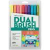 Tombow 56217 Dual Brush Pen Art Markers, Retro, 10-Pack. Blendable, Brush and Fine Tip Markers