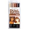 Tombow 56236 Dual Brush Pen Art Markers, Portrait, 6-Pack. Blendable, Brush and Fine Tip Markers