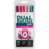 Tombow 56237 Dual Brush Pen Art Markers, Very Berry, 6-Pack