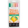 Tombow 56239 Dual Brush Pen Art Markers, Just Peachy, 6-Pack. Blendable, Brush and Fine Tip Markers