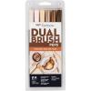 Tombow 56241 Dual Brush Pen Art Markers, Coffee Break, 6-Pack, Water-Based Ink, for Hand Lettering, Watercolor, Fine Art