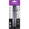 Tombow 62039 Fudenosuke Brush Pens, 3-Pack. Soft, Hard, and Twin Tip Markers for Calligraphy and Art Drawings(Black)