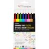 Tombow 66407 MONO Drawing Pens Colors, 8-Pack, Metal Nib, Fine Point, Water-Based Pigment Ink