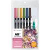 Tombow 72560 Dual Brush Pen Art Markers, Manga Illustration, Flower 6-Pack