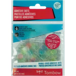 Tombow 52139 Adhesive Dots, Assorted Colors, 100-Pieces. Quick, Clean, and Easy to Use for an Instant, Permanent Bond