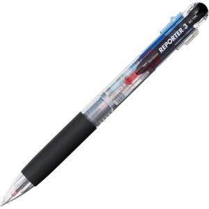 Tombow 55560 Reporter 3-Color Ballpoint Pen, Clear, 1-Pack(1 Count (Pack of 1))