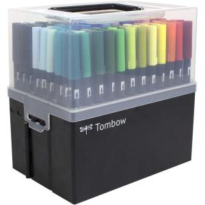 Tombow 56179 Dual Brush Pen Art Markers, 108 Color Set with Marker Case. Blendable, Brush and Fine Tip Markers with Marker Case(108-Piece Set)