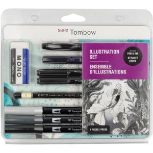 Tombow 56302 Illustration Set. Includes 9 Tools for Drawing, Sketching and Illustrating.