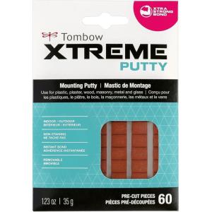 Tombow 62133 Xtreme Removable Indoor/Outdoor Mounting Putty, 60 Pieces