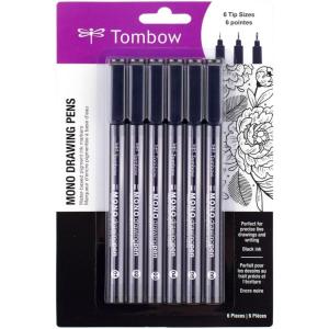 Tombow 66405 Mono Drawing Pen, 6-Pack