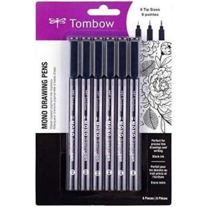 Tombow 66405 Mono Drawing Pen, 6-Pack. Create Precise, Detailed Drawings with Six Tip Sizes – 01, 02, 03, 04, 05, and 08…