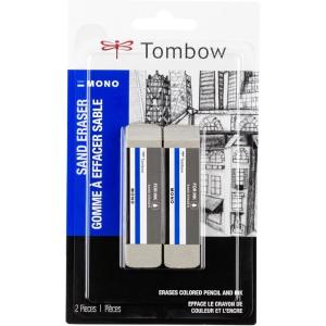 Tombow 67304 Mono Sand Eraser, 2-Pack. Silica Eraser Designed to Remove Colored Pencil and Ink Markings…