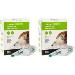 Tombow 68721 MONO Hybrid Correction Tape, 10-Pack. Easy To Use Applicator for Instant Corrections(1 Count (Pack of 20))