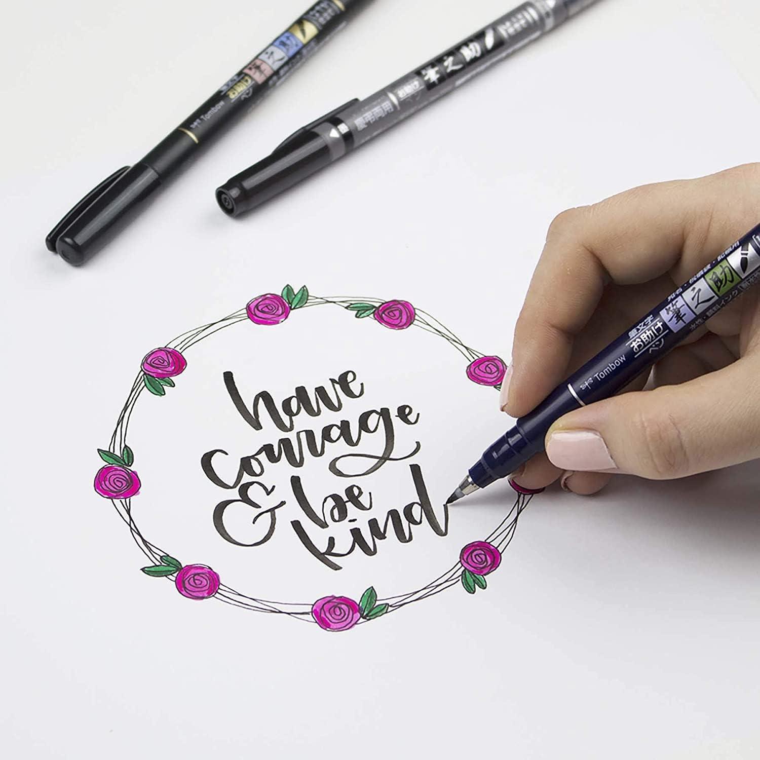 image:imageTombow Fudenosuke Fude Brush Pen Soft amp Hard amp Twin Tips Value set