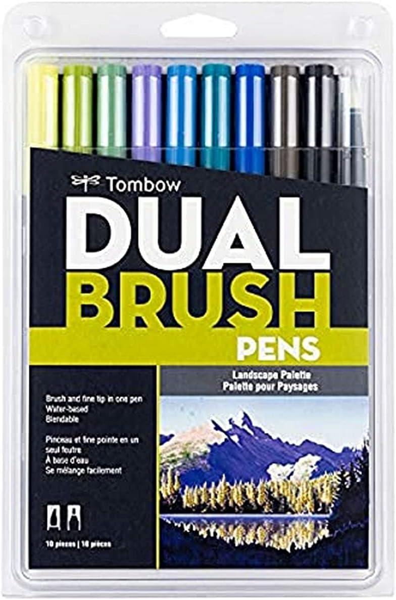image:imageTombow Dual Brush Pen Art Markers 10Pack Portrait and 10Pack Landscape Sets Blendable Brush and Fine Tip Markers