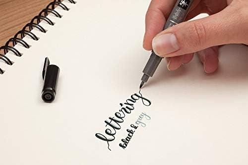 image:imageTombow Fudenosuke Fude Brush Pen Soft GCD112 x5 Set with Original Sticky Notes Great for Calligraphy Art Drawings Illustration MangaHard