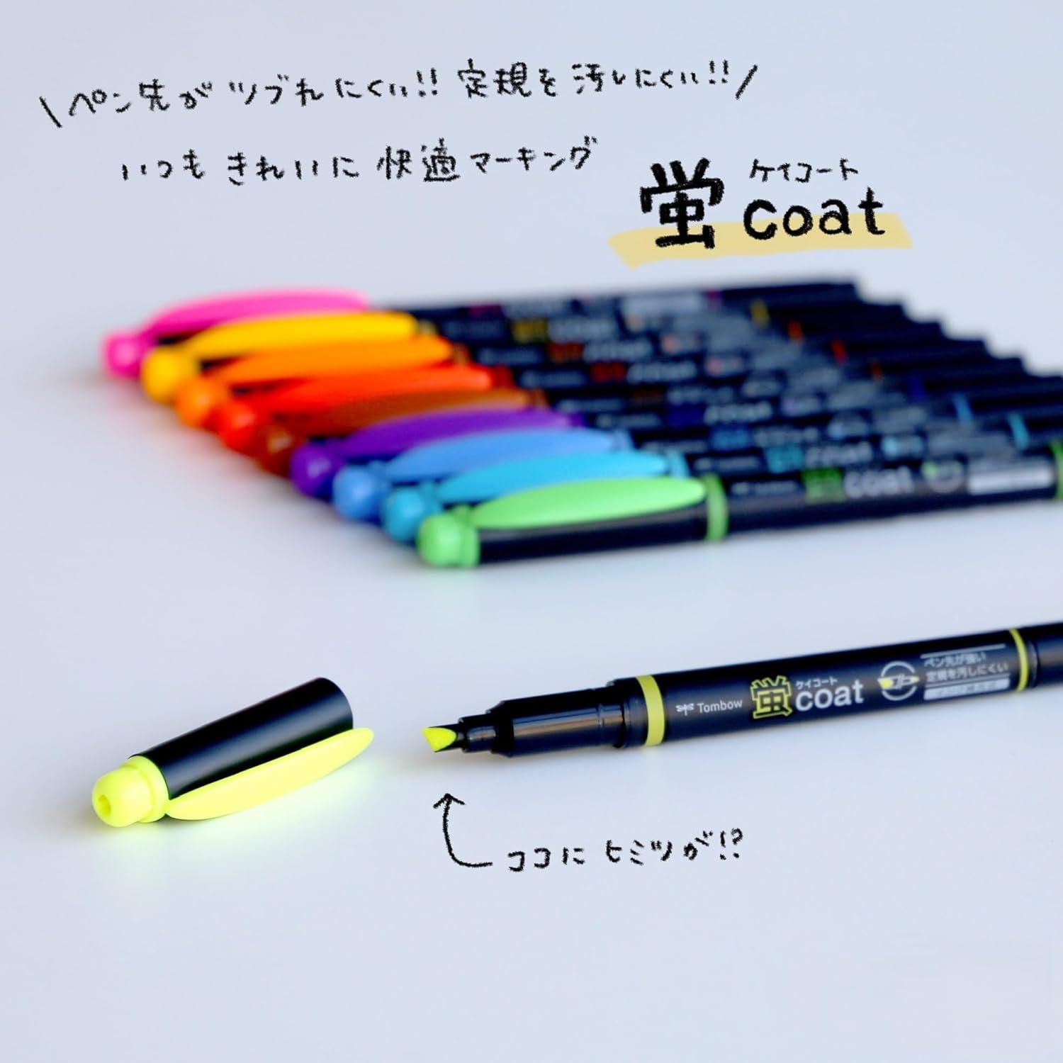 image:imageTombow Kay Coat DoubleSided Fluorescent Highlighter Pen 10 Color Set