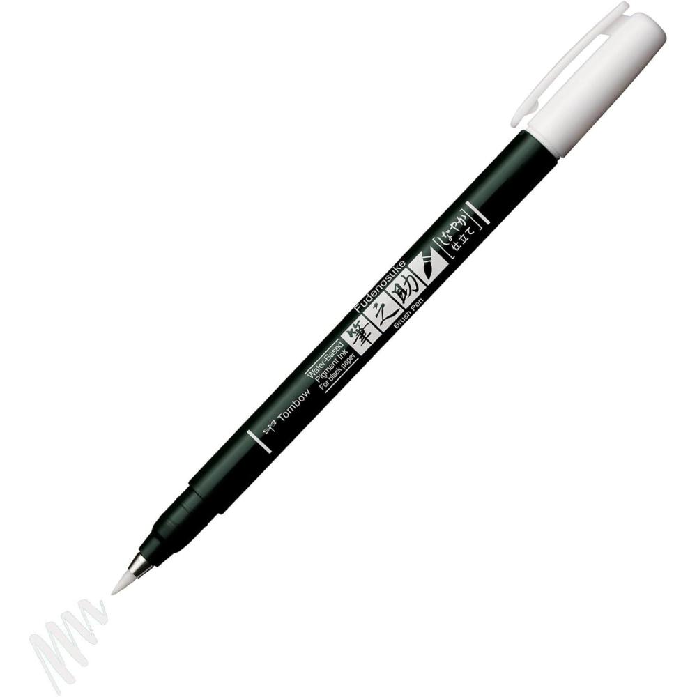 image:imageTombow Brush Pen Fudenosuke pastel for black paper white